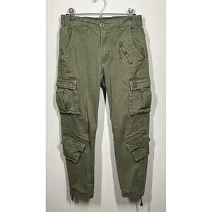 Must Way Paratrooper Cargo Pocket Pants Men’s Sz 30 Black Stretch Waist Military